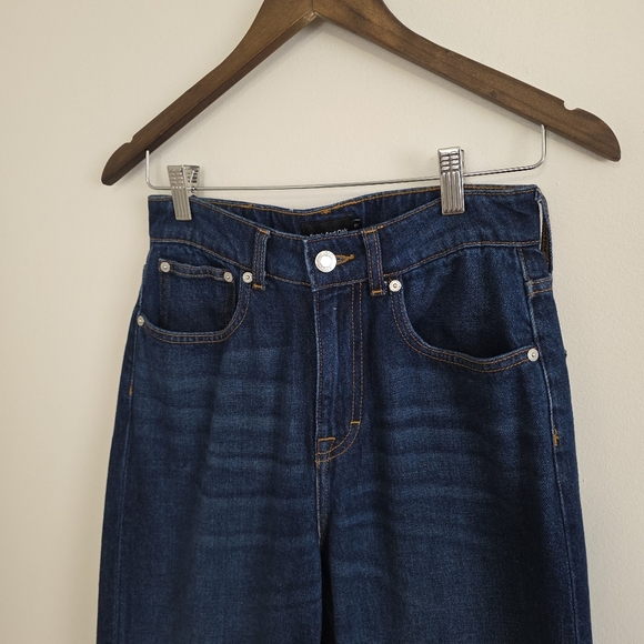 Frank And Oak Nina Wide Leg Blue Jeans - Picture 4 of 9